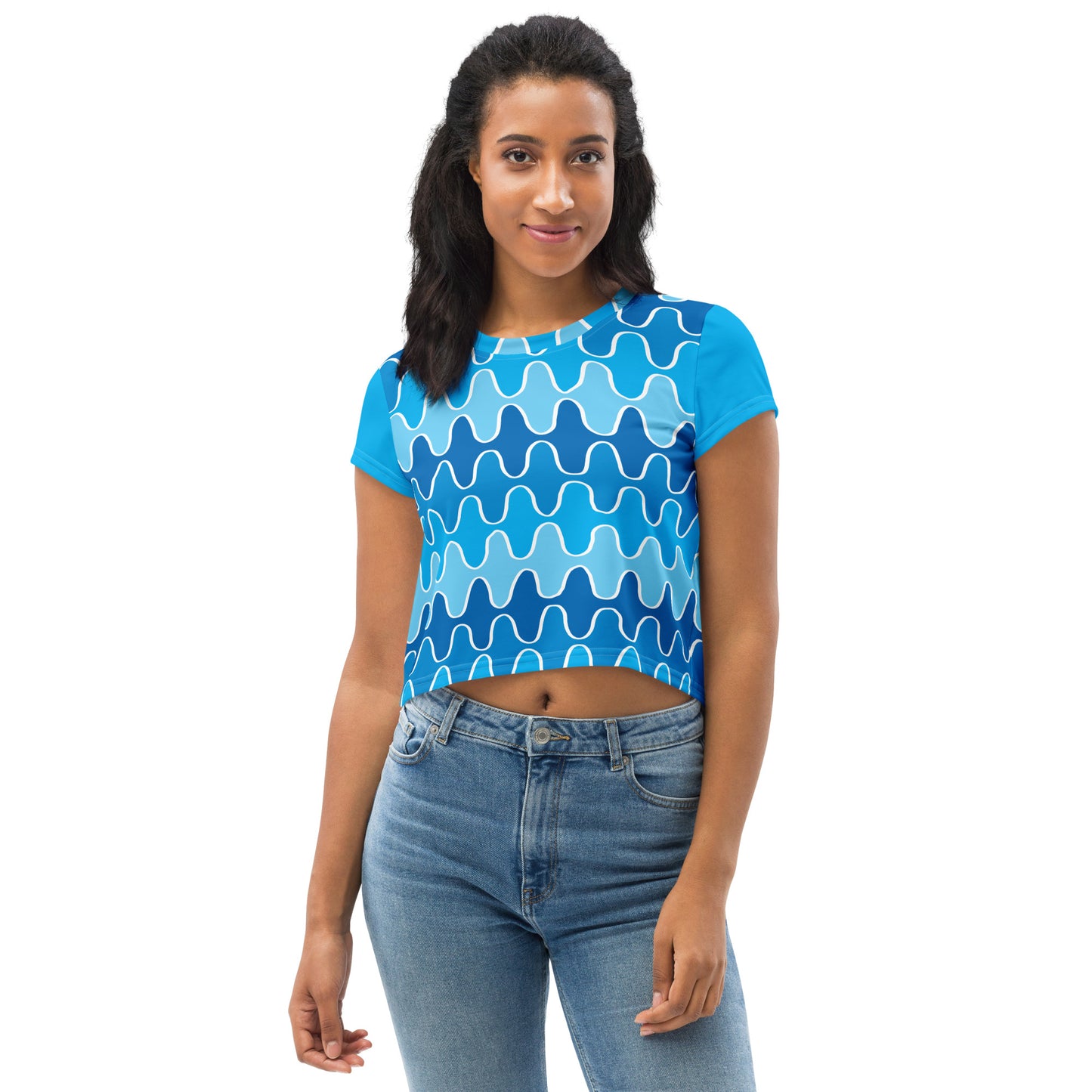 Squiggle Waves Crop T-shirt
