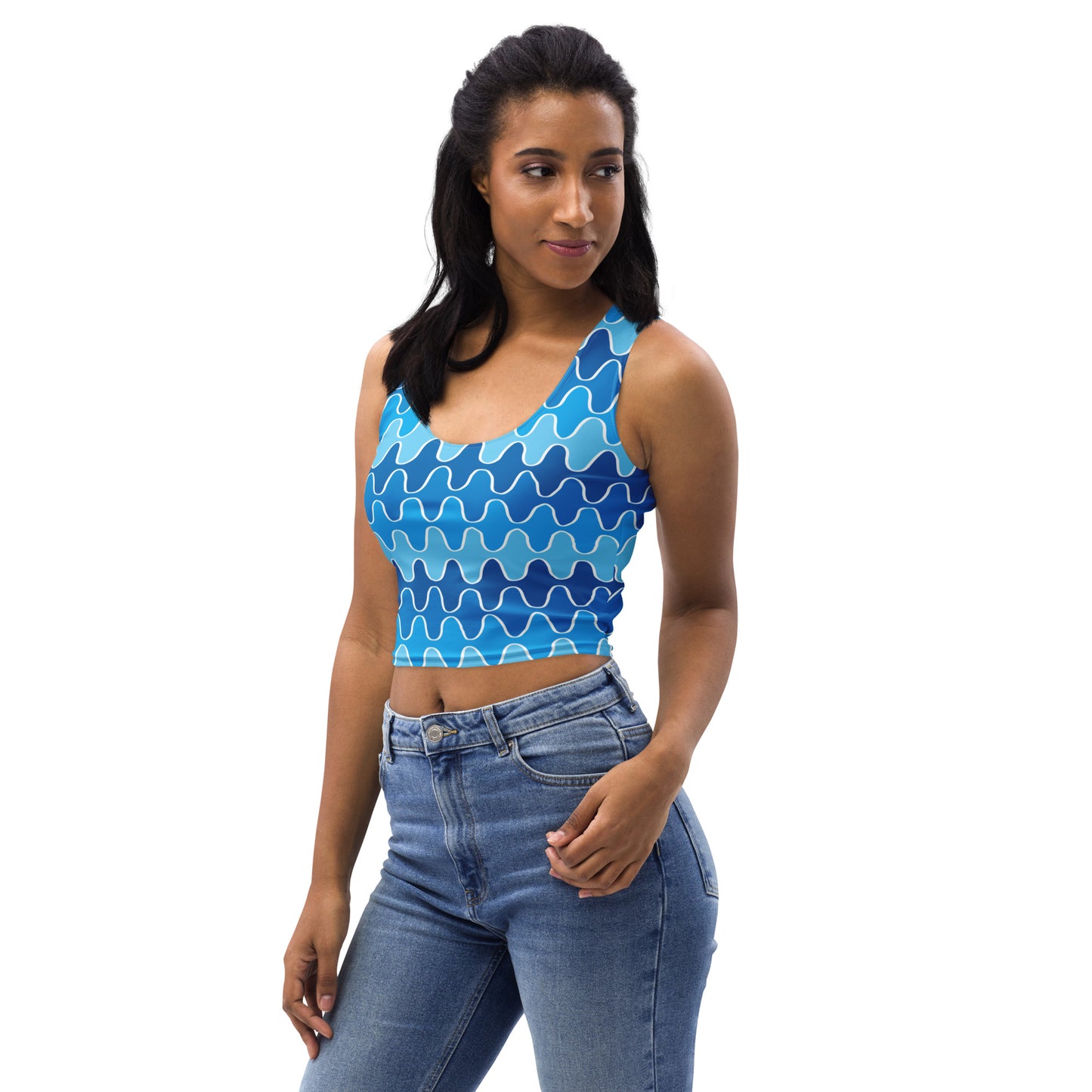 Squiggle Waves Crop Tank Top