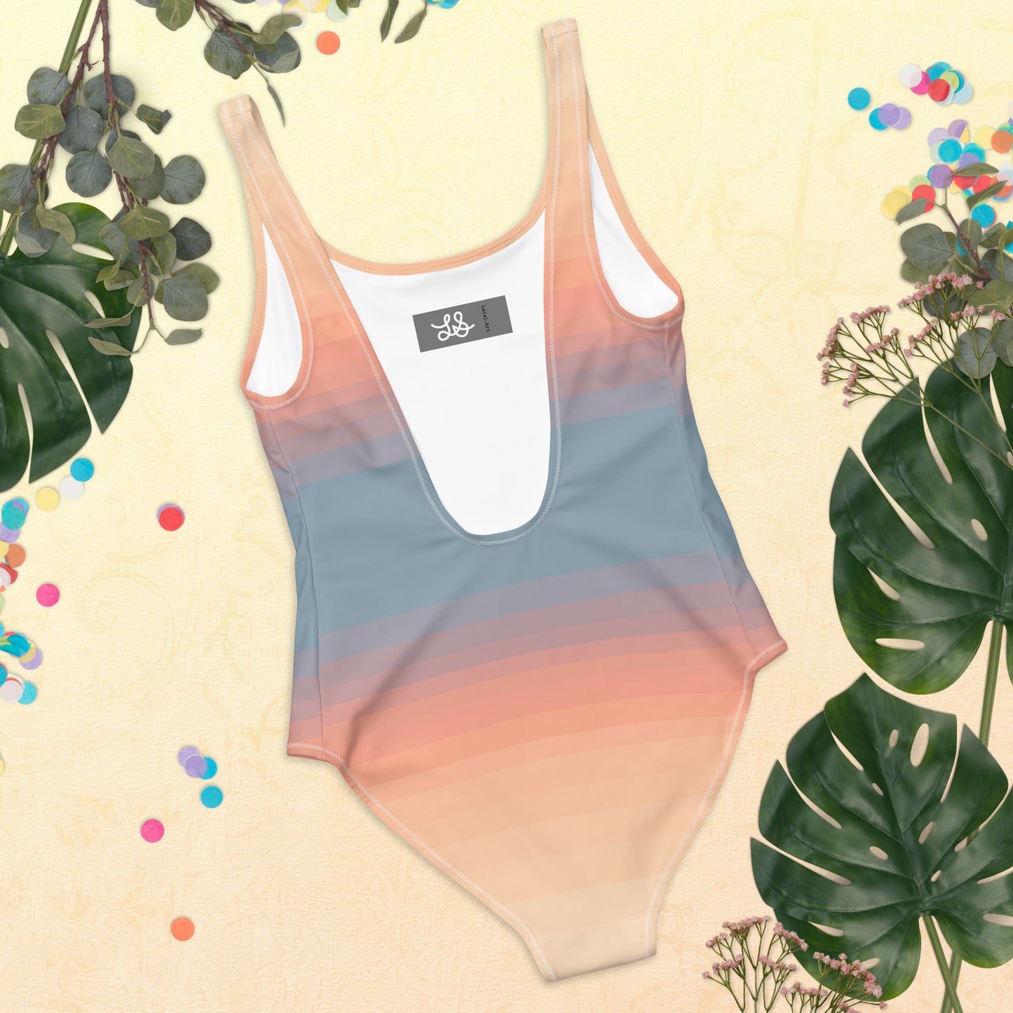 Minimalist Sunset One-Piece Swimsuit