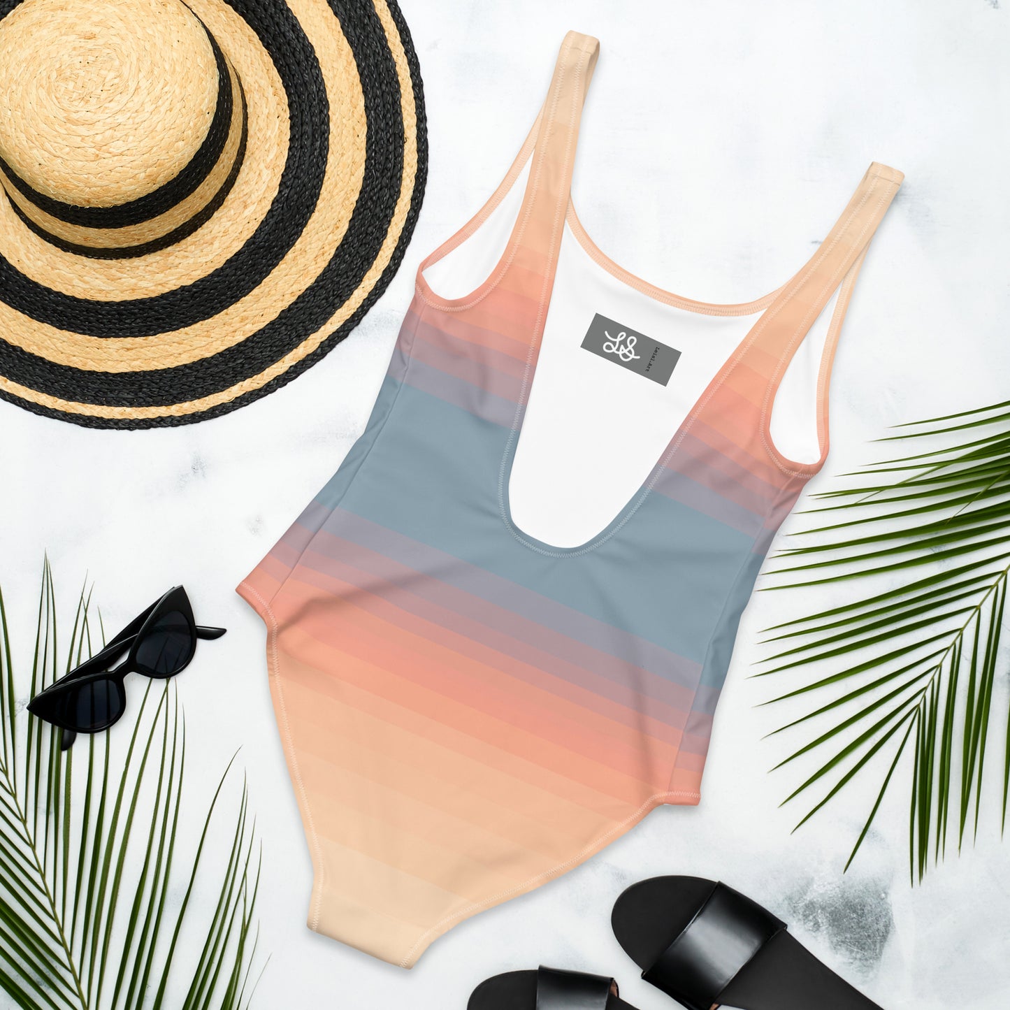 Minimalist Sunset One-Piece Swimsuit