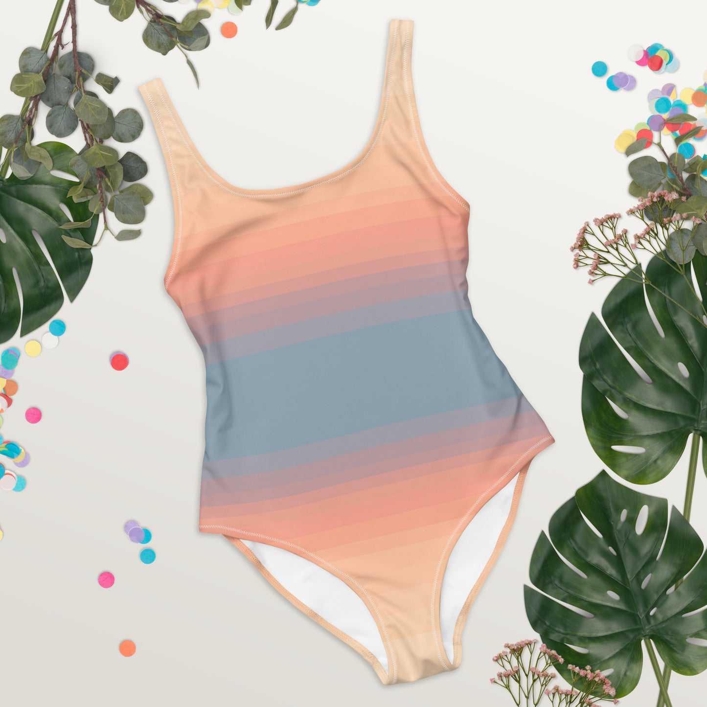 Minimalist Sunset One-Piece Swimsuit