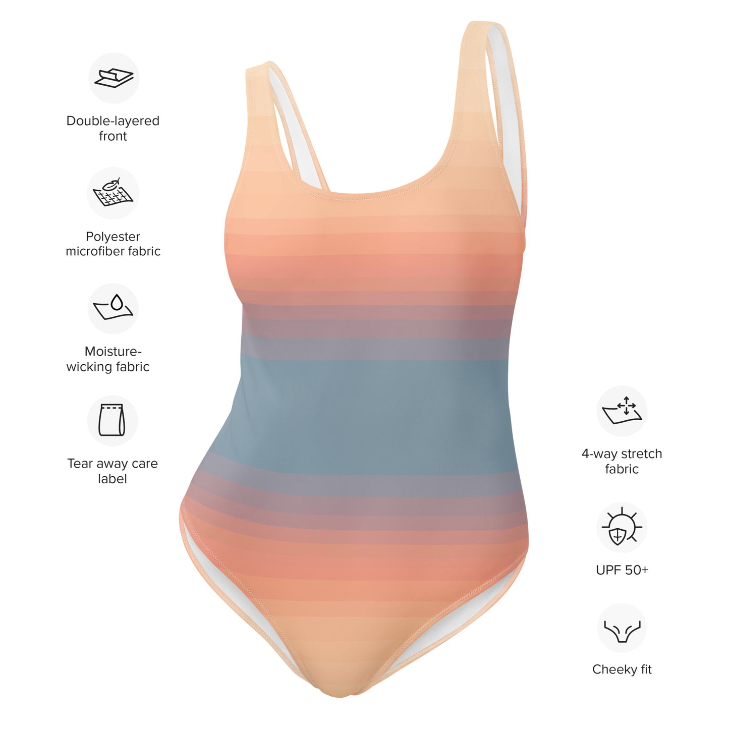 Minimalist Sunset One-Piece Swimsuit