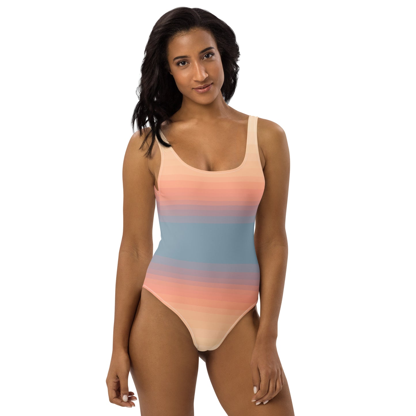 Minimalist Sunset One-Piece Swimsuit