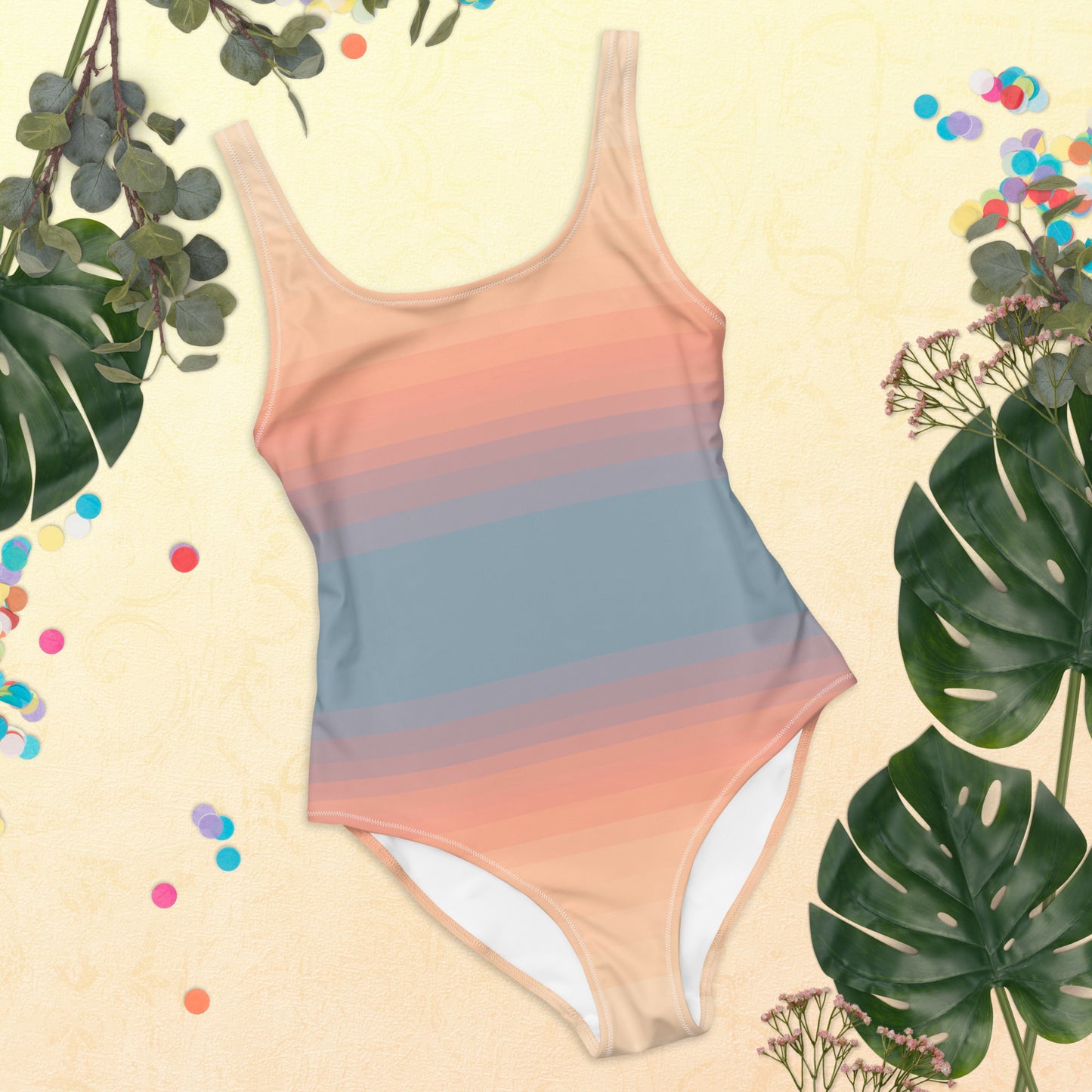 Minimalist Sunset One-Piece Swimsuit