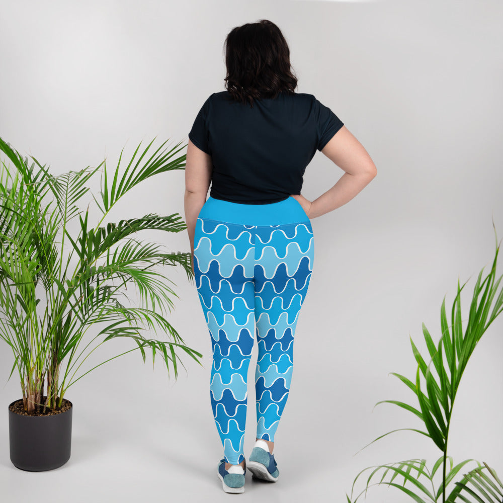 Squiggle Waves Plus Size Leggings