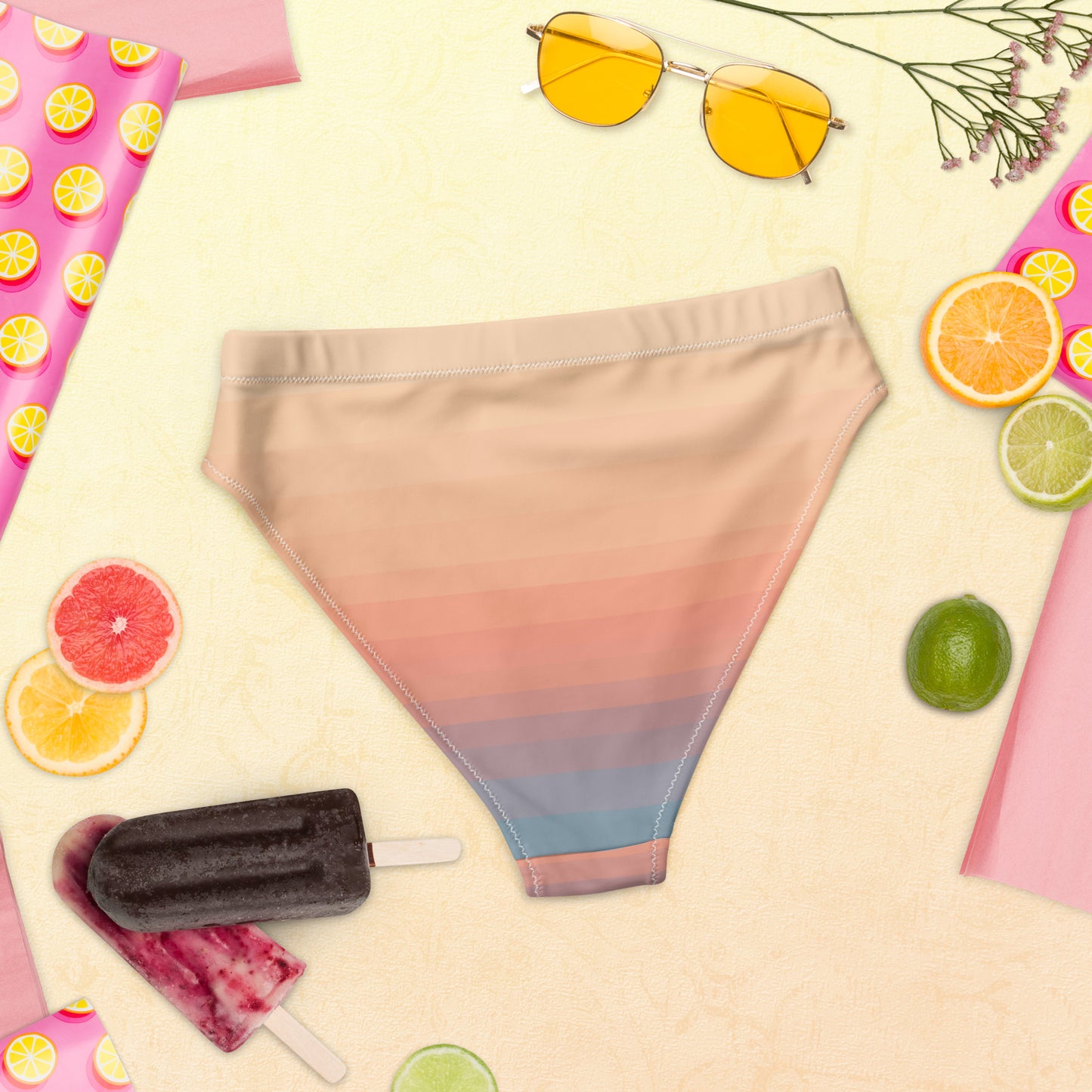 Minimalist Sunset Recycled High-Waisted Bikini Bottom