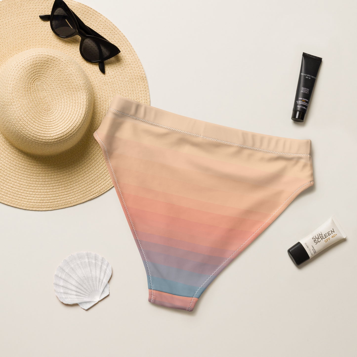 Minimalist Sunset Recycled High-Waisted Bikini Bottom