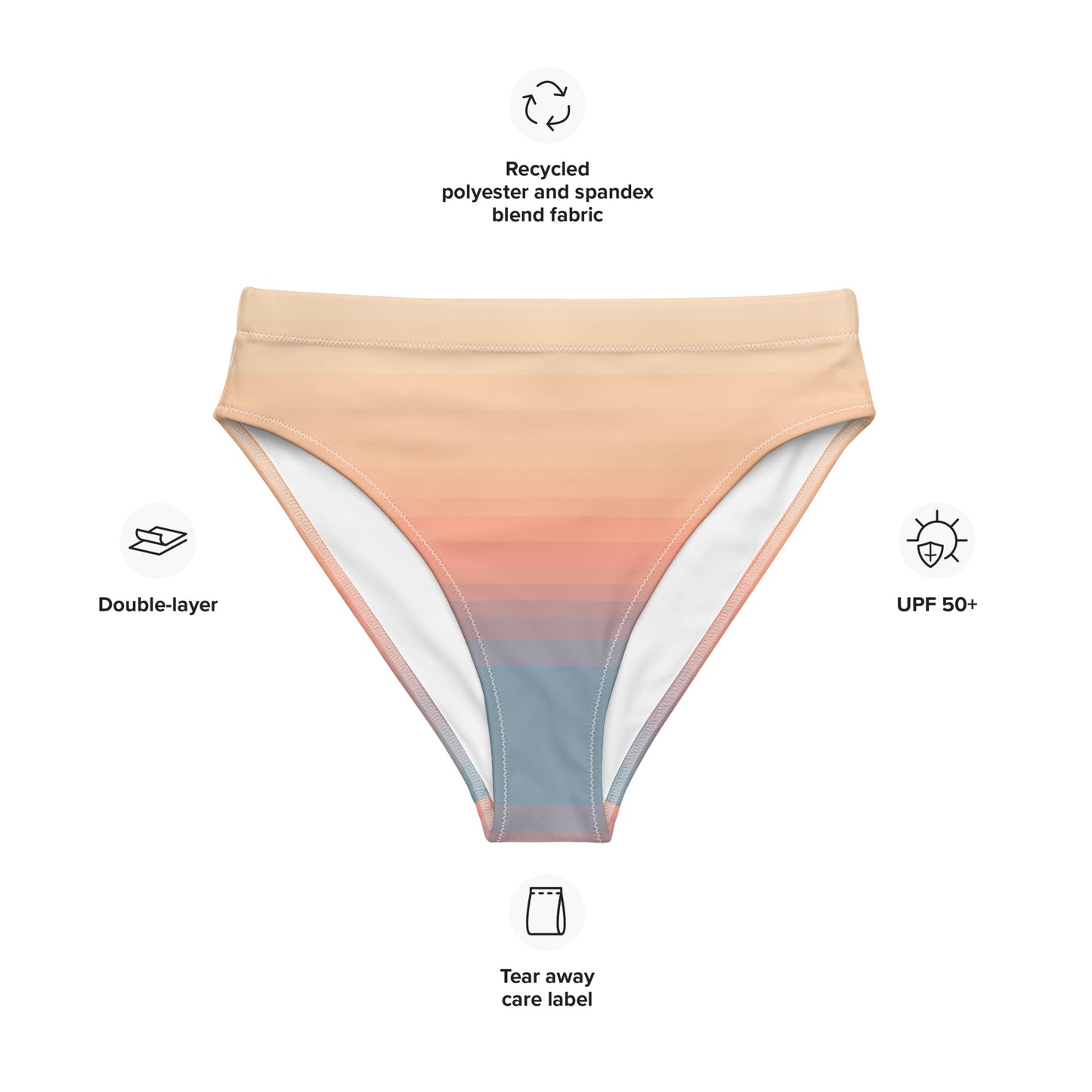 Minimalist Sunset Recycled High-Waisted Bikini Bottom
