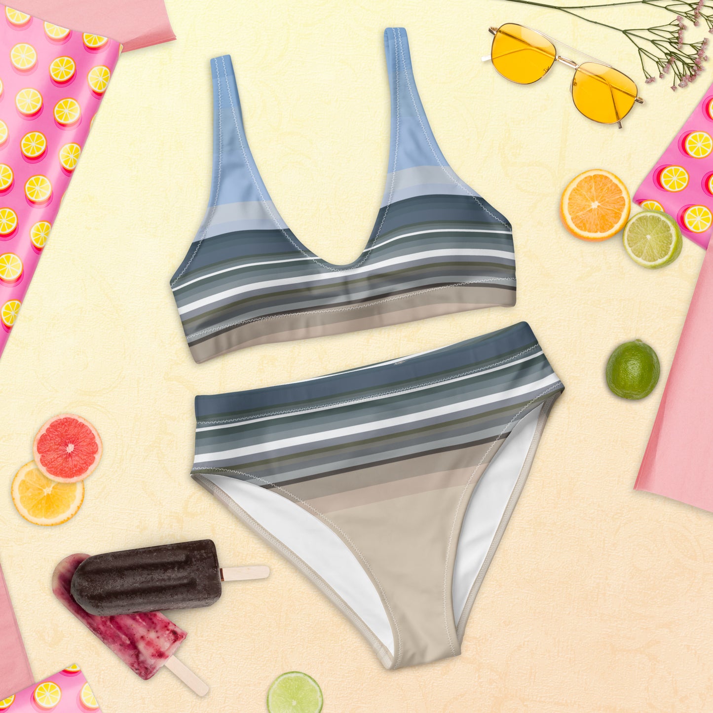 Sky Surf Sand Recycled High-Waisted Bikini