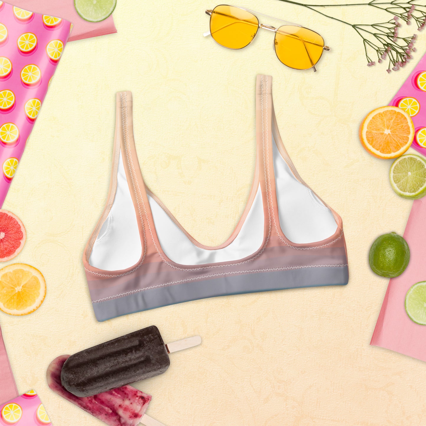 Minimalist Sunset Recycled Padded Bikini Top