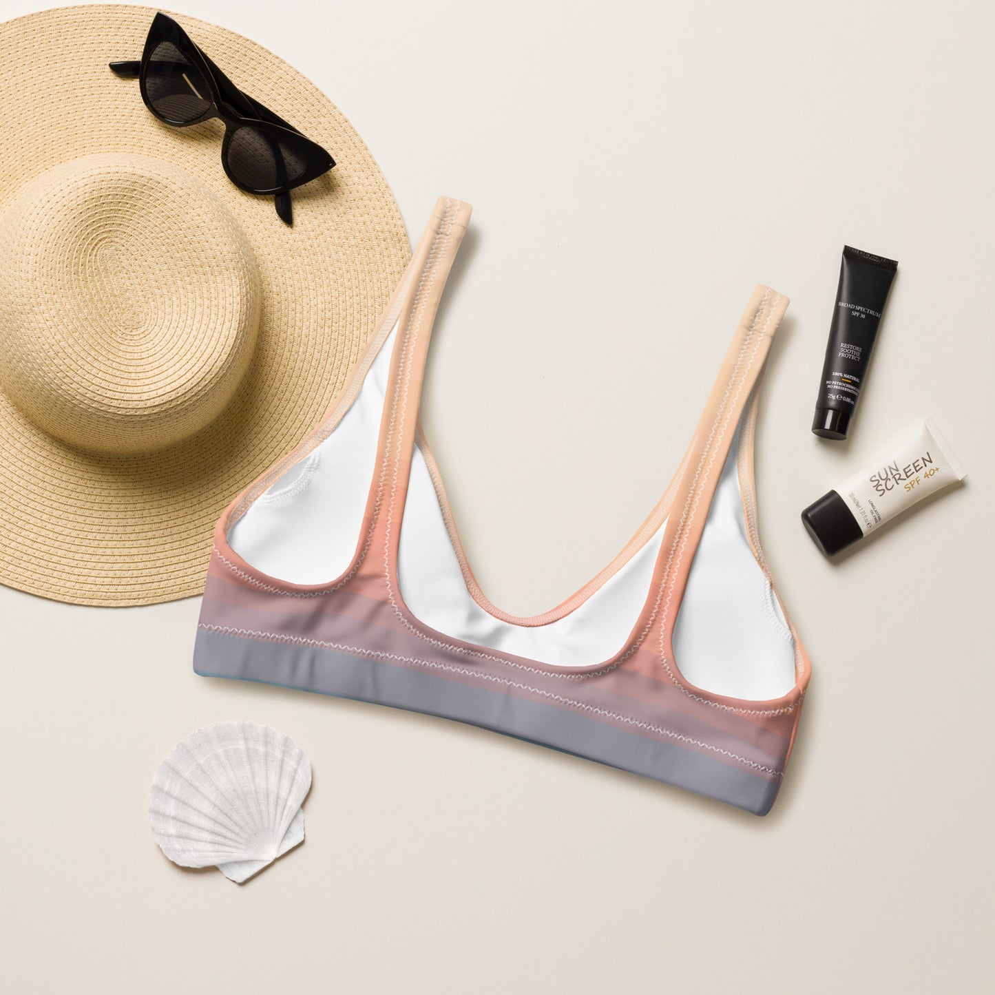 Minimalist Sunset Recycled Padded Bikini Top