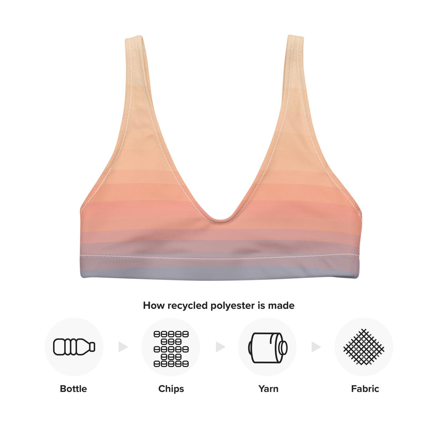 Minimalist Sunset Recycled Padded Bikini Top