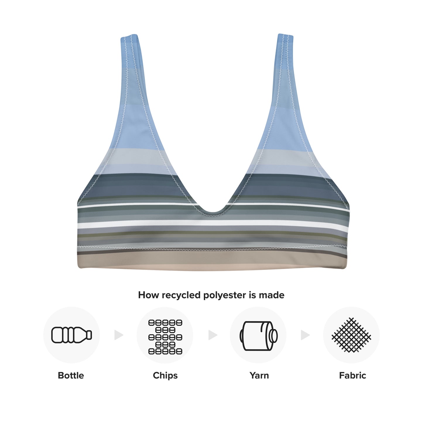 Sky Surf Sand Recycled Padded Bikini Top