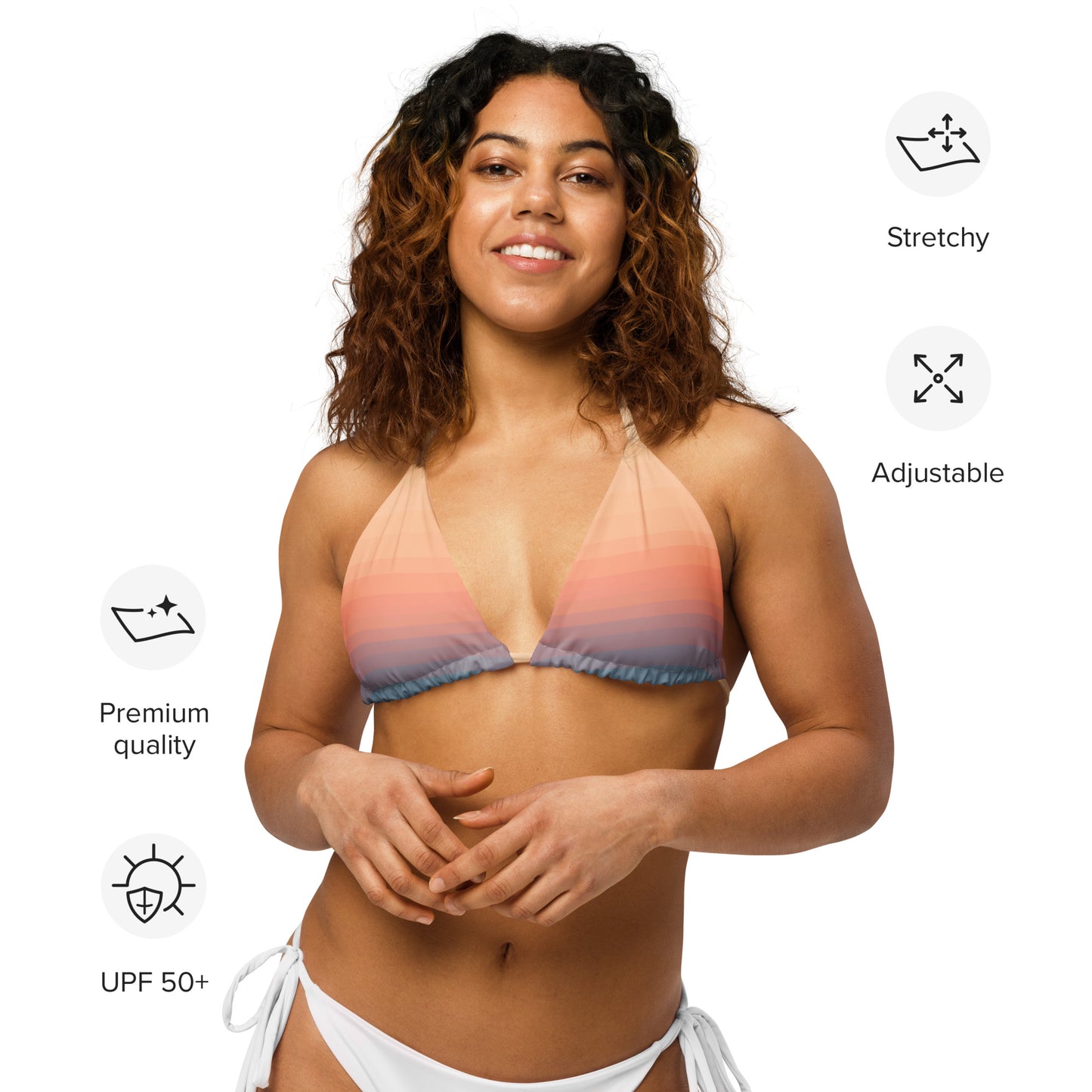 Minimalist Sunset Recycled String Bikini Top