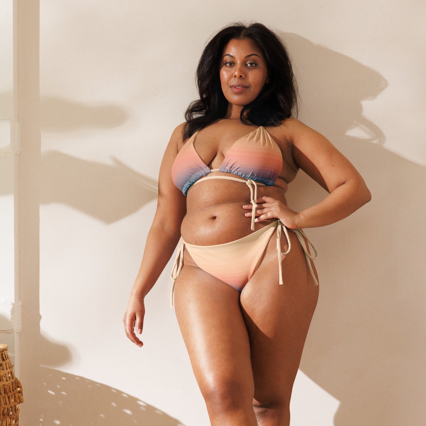 Minimalist Sunset Recycled String Bikini Set