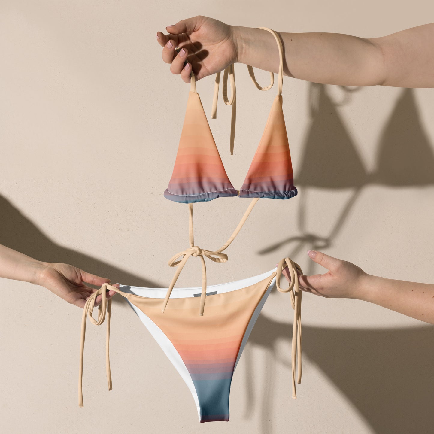 Minimalist Sunset Recycled String Bikini Set
