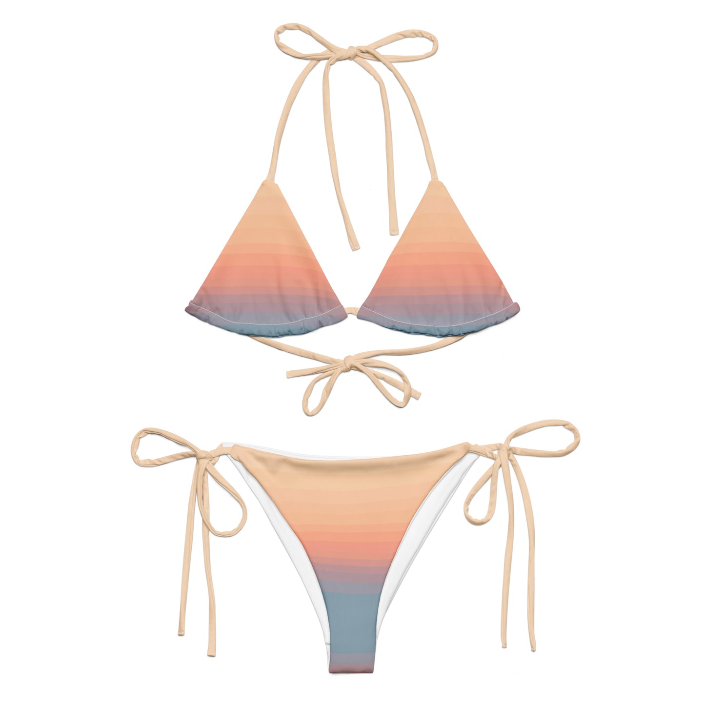 Minimalist Sunset Recycled String Bikini Set