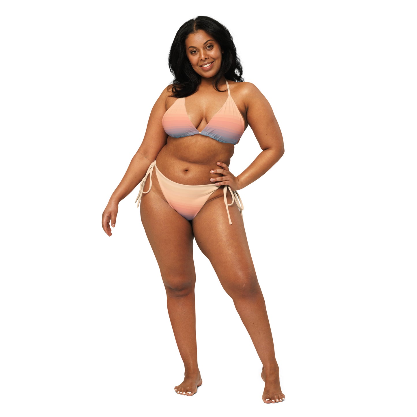 Minimalist Sunset Recycled String Bikini Set