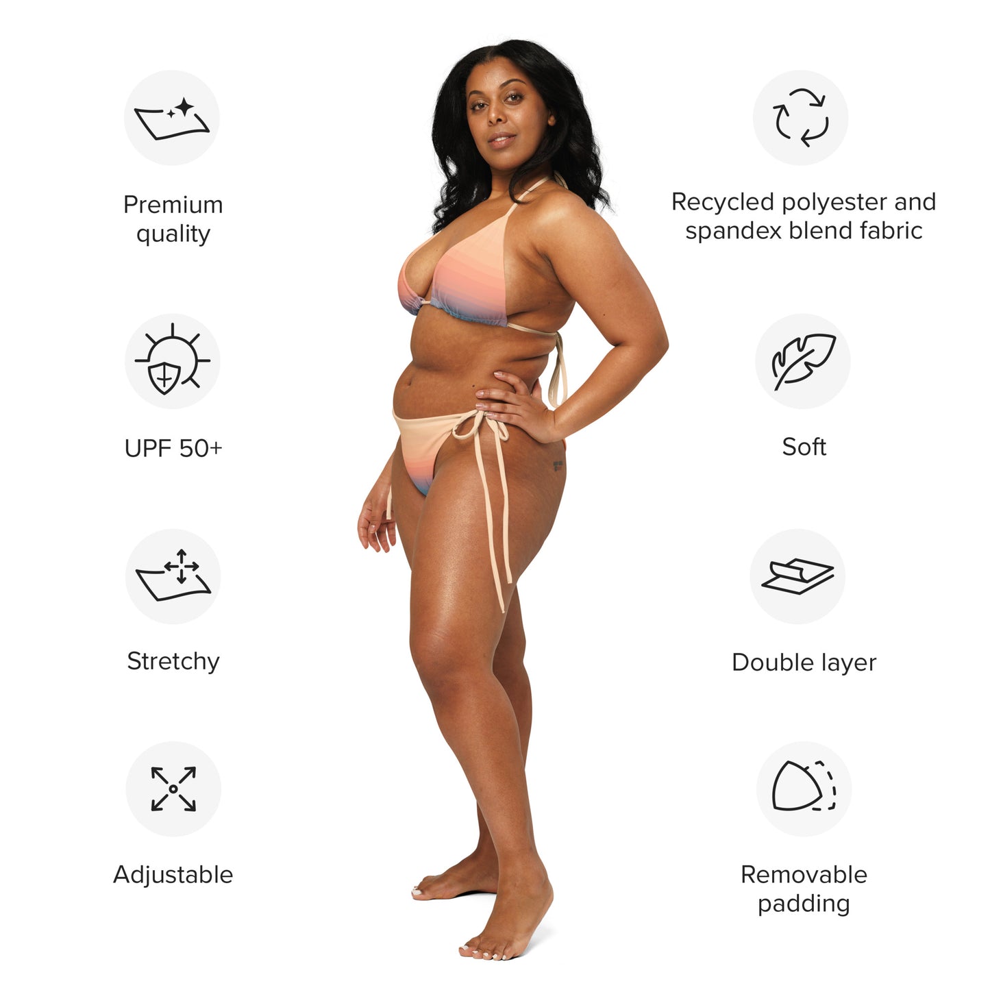 Minimalist Sunset Recycled String Bikini Set
