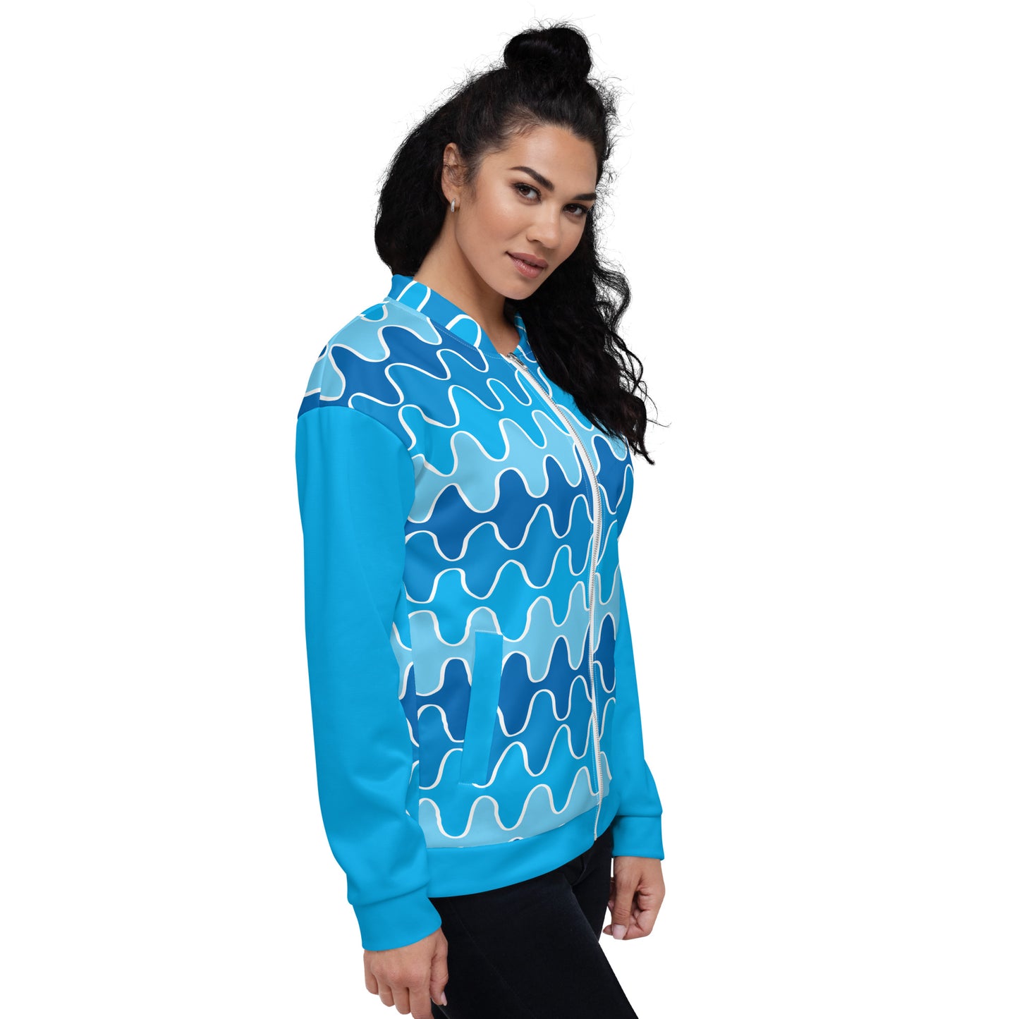 Squiggle Waves Bomber Jacket