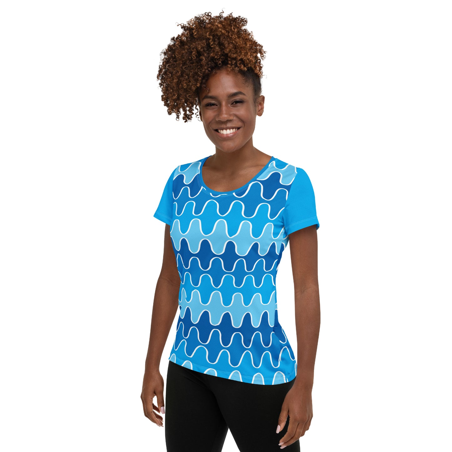 Squiggle Waves Women's Athletic T-shirt