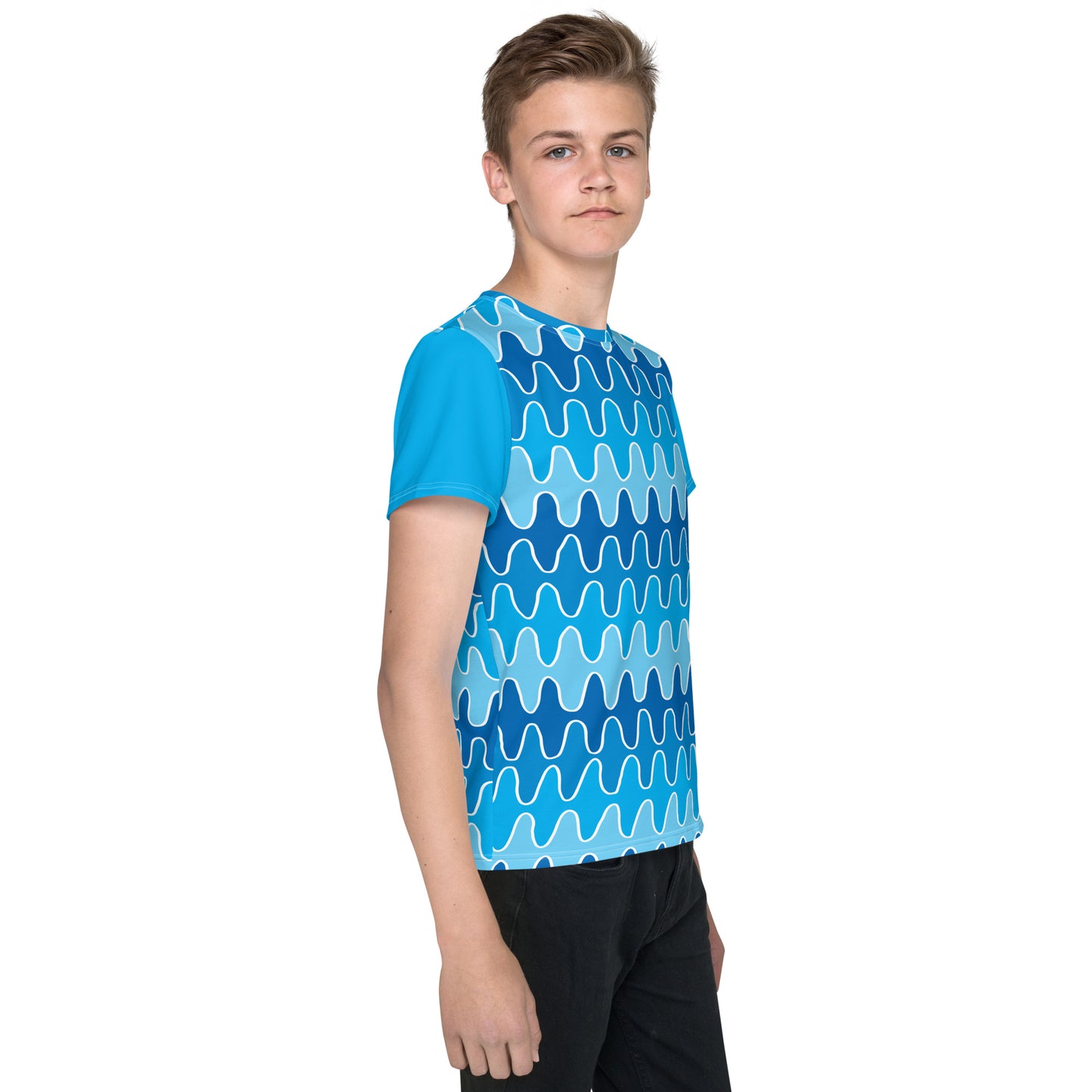 Squiggle Waves Youth Crew Neck T-shirt
