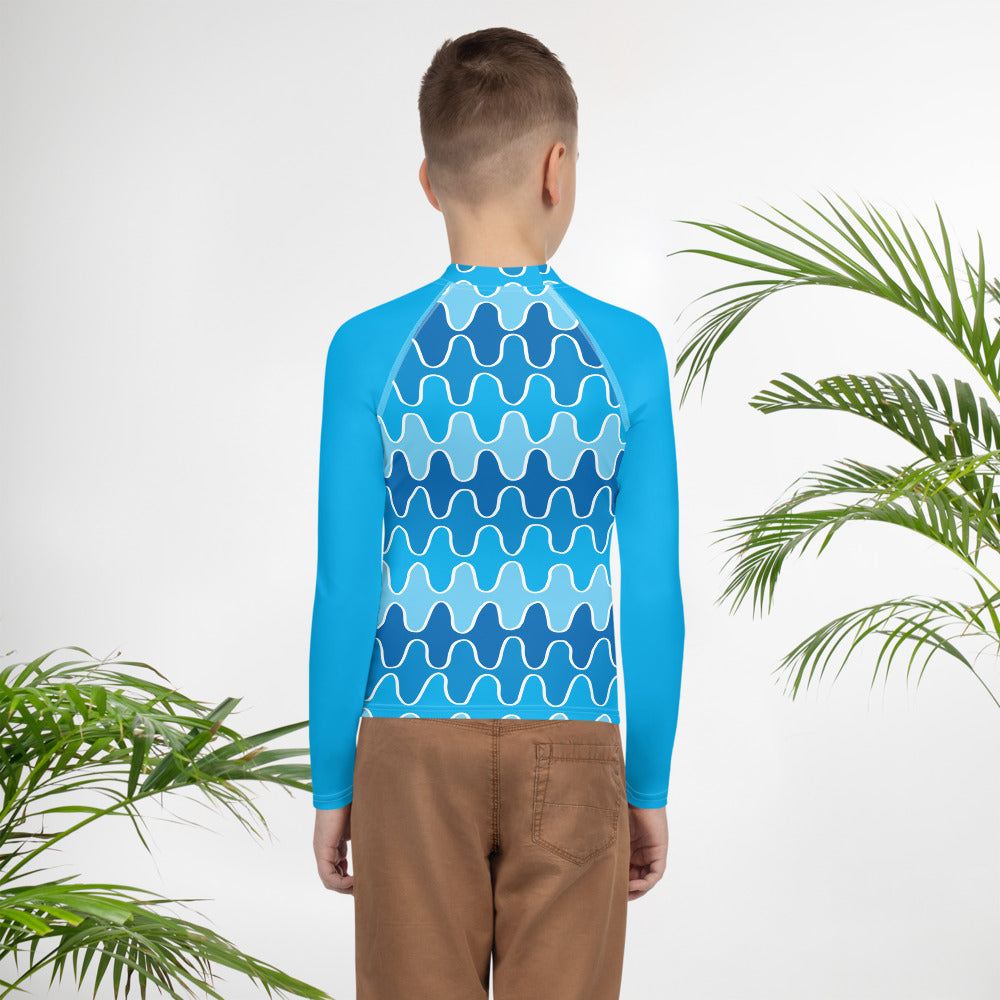 Squiggle Waves Youth Rash Guard