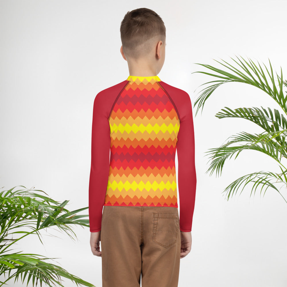 Zigzag Rays Youth Rash Guard