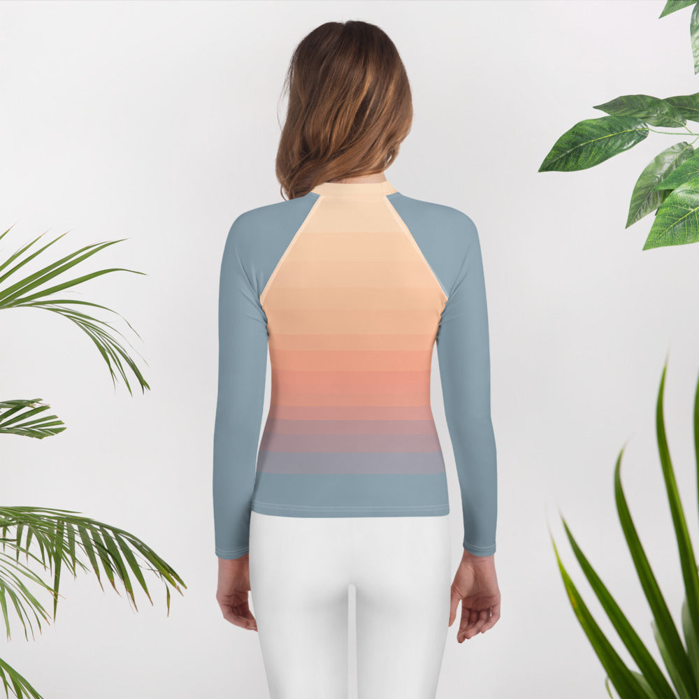 Minimalist Sunset Youth Rash Guard