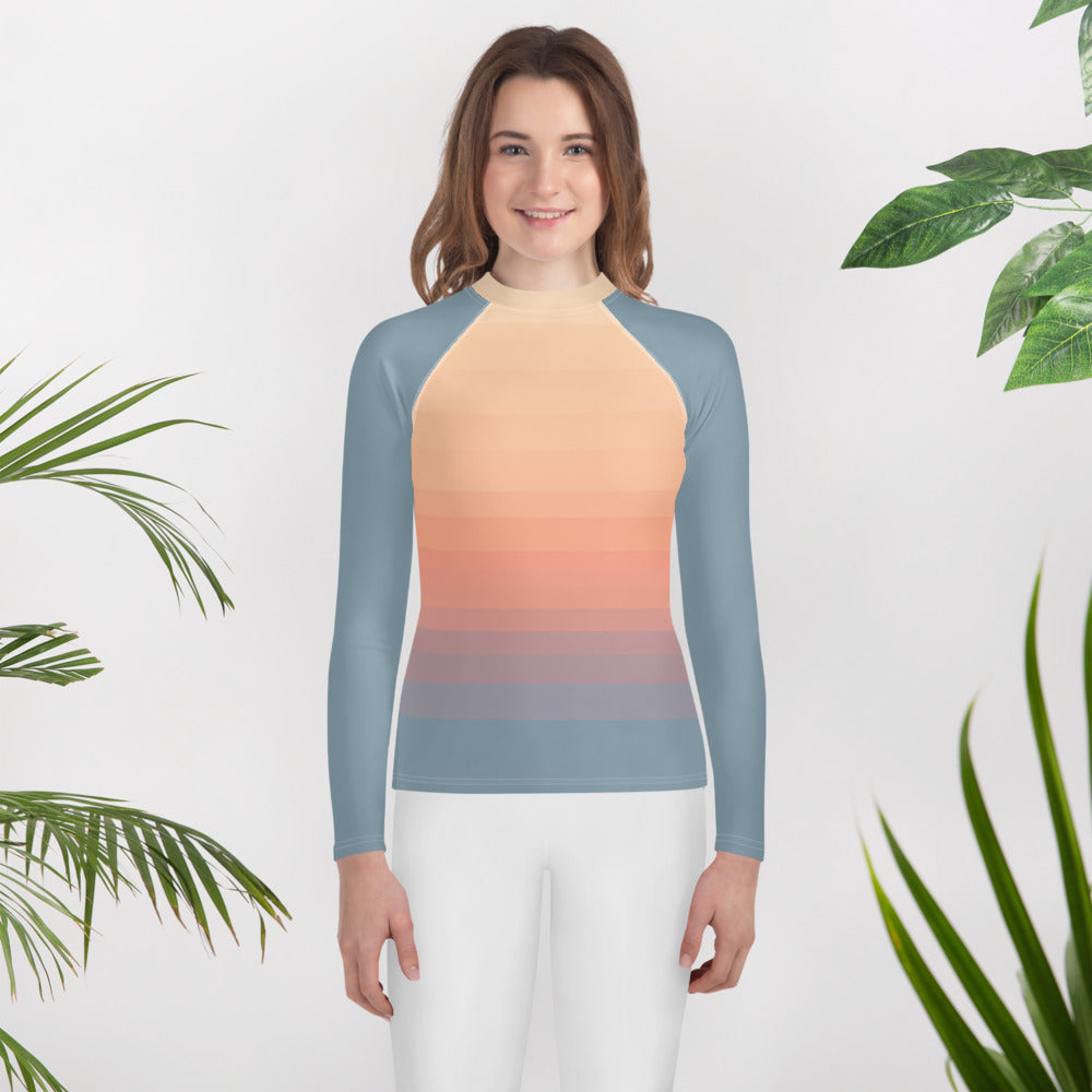 Minimalist Sunset Youth Rash Guard