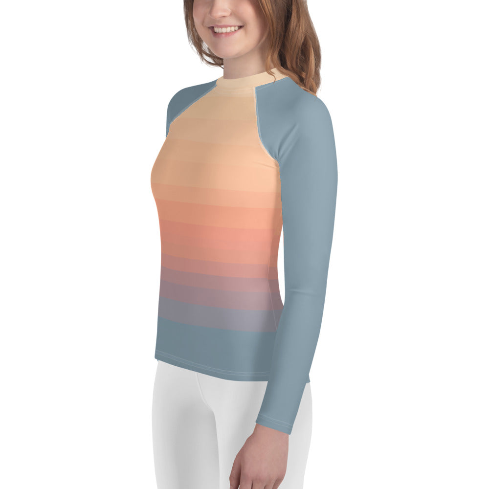 Minimalist Sunset Youth Rash Guard
