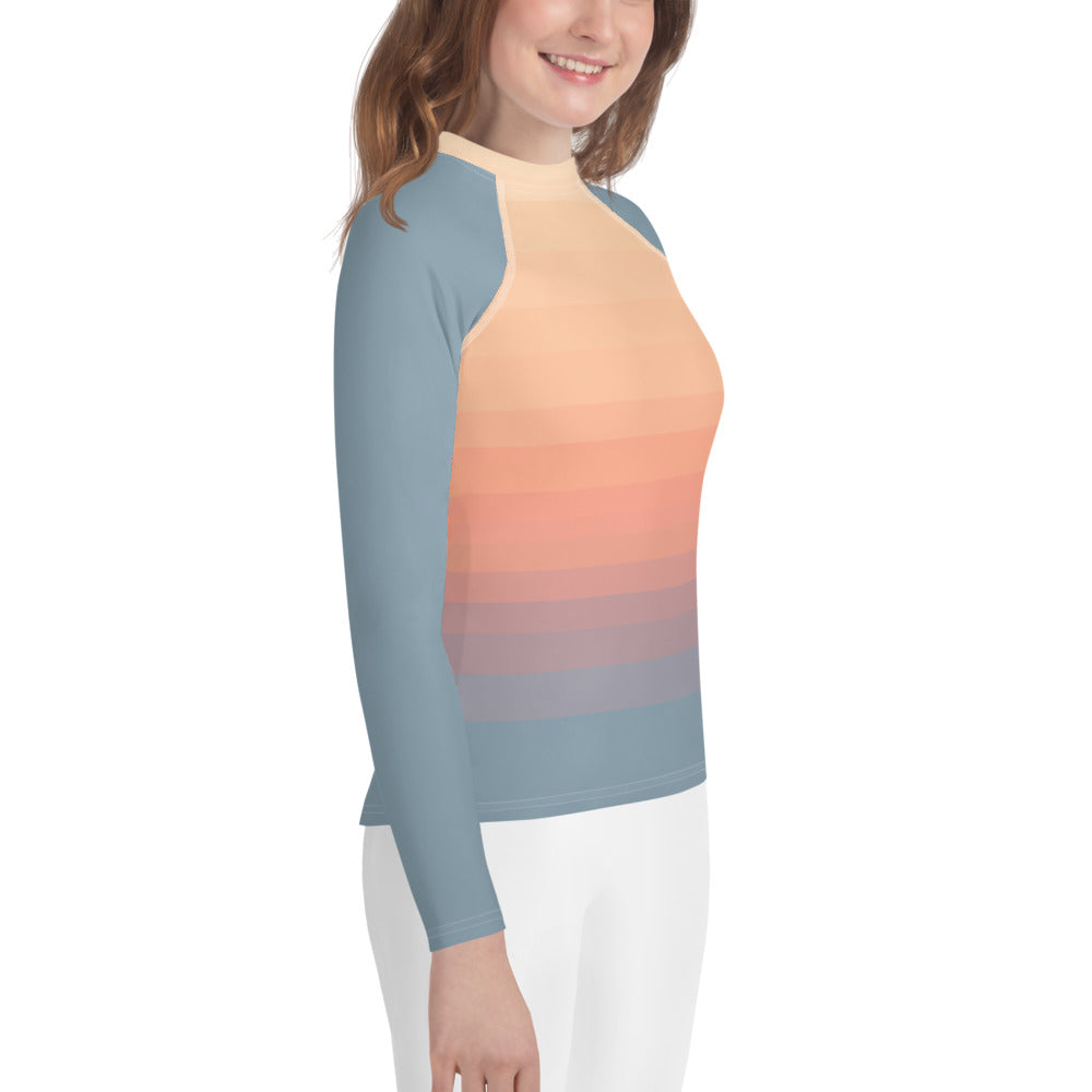 Minimalist Sunset Youth Rash Guard