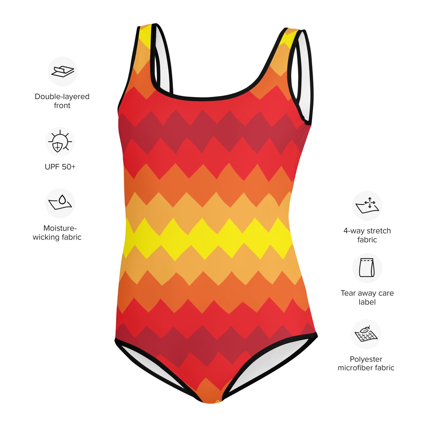 Zigzag Rays Youth Swimsuit