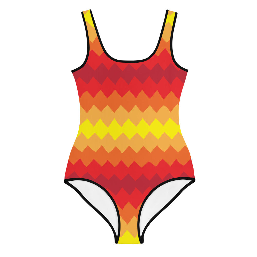 Zigzag Rays Youth Swimsuit