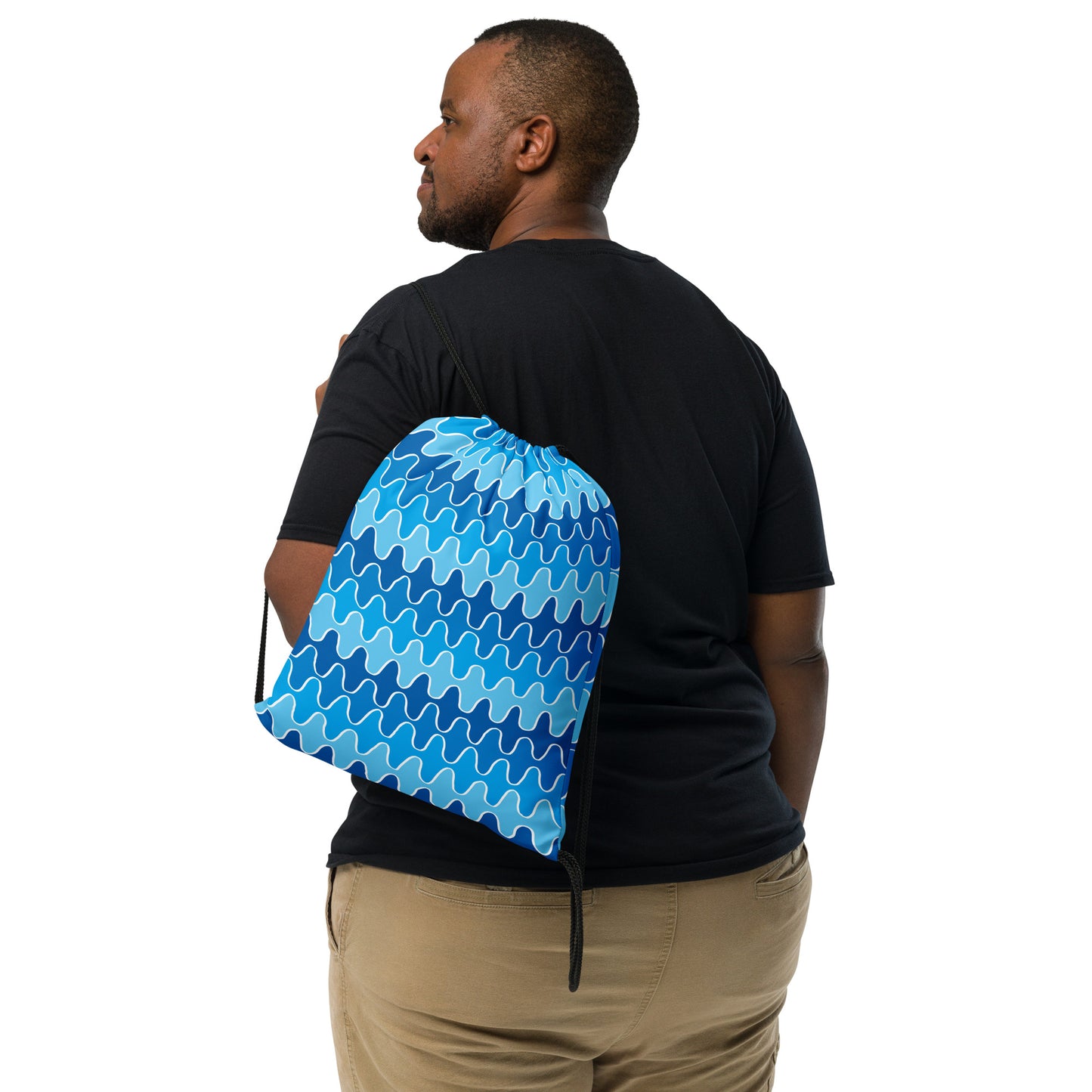 Squiggle Waves Drawstring Bag