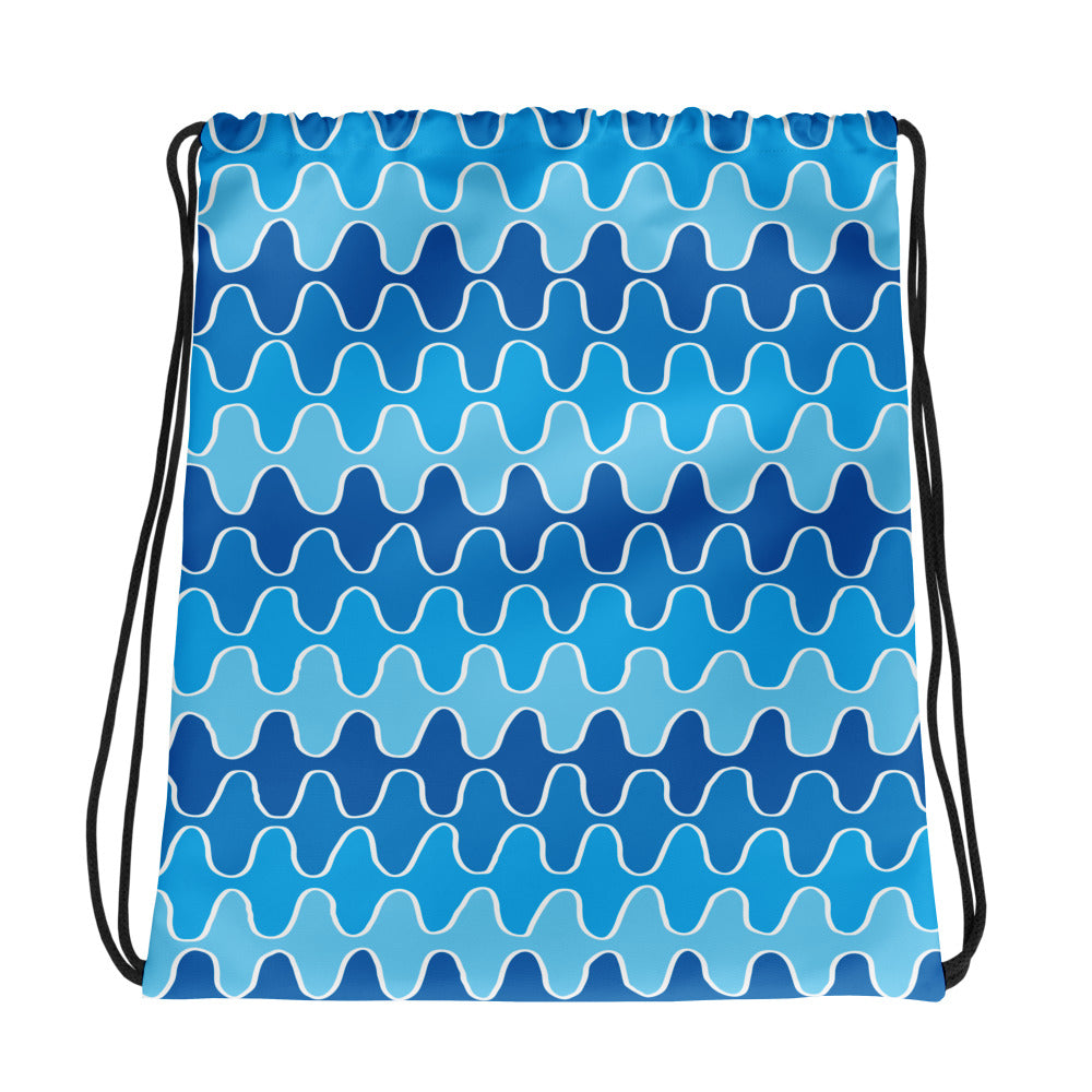 Squiggle Waves Drawstring Bag