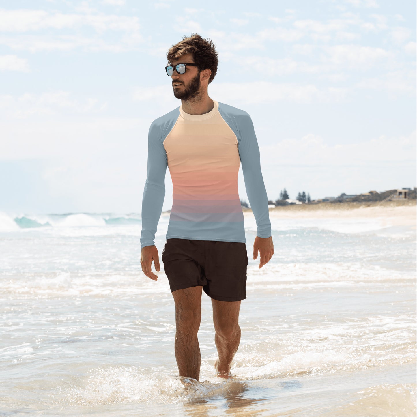 Minimalist Sunset Men's Rash Guard