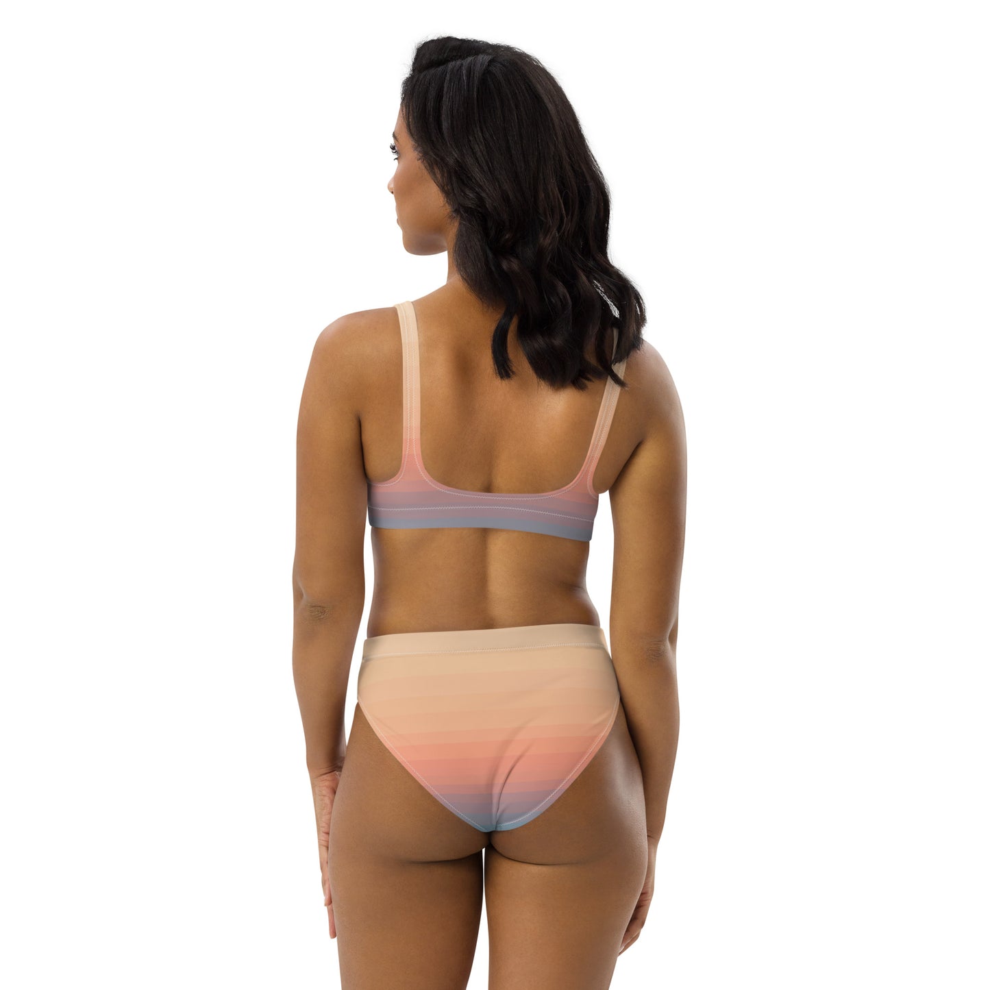 Minimalist Sunset Recycled High-Waisted Bikini Set