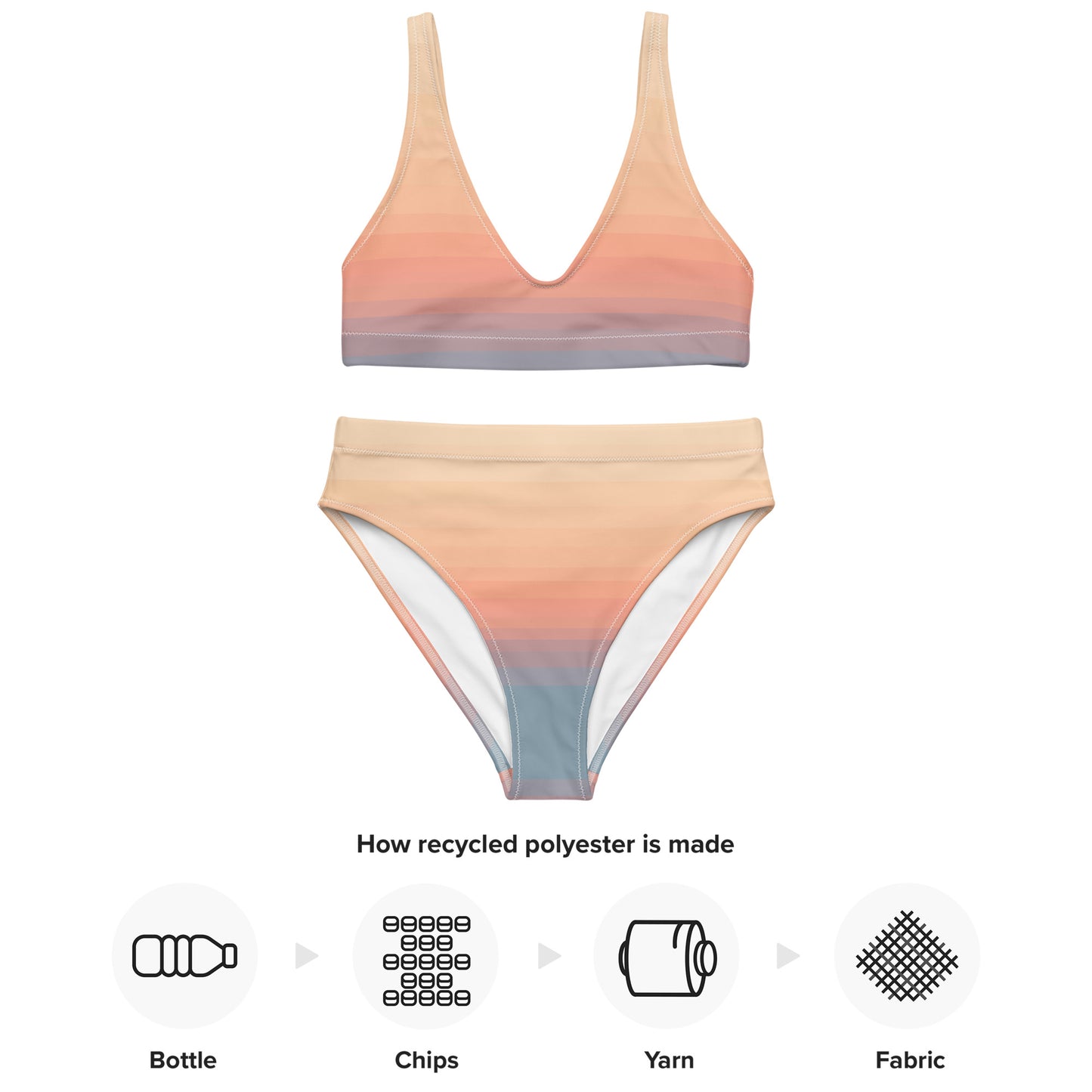 Minimalist Sunset Recycled High-Waisted Bikini Set