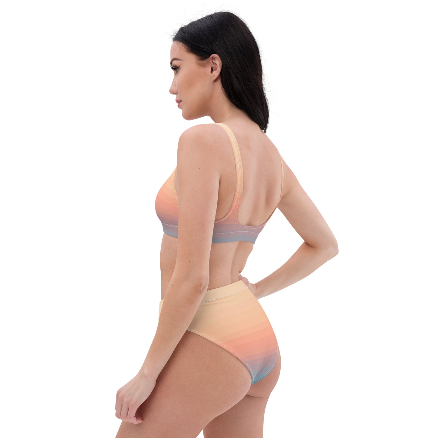 Minimalist Sunset Recycled High-Waisted Bikini Set