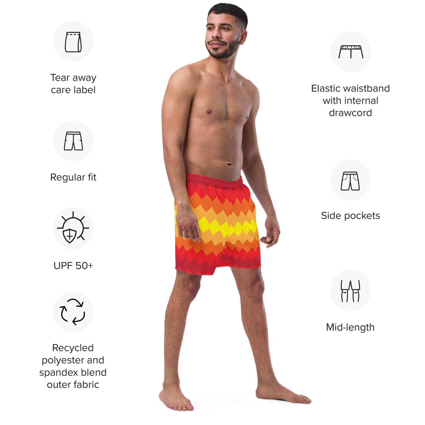 Zigzag Rays Recycled Swim Trunks